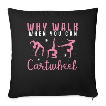 Gymnastics wagon wheel - Sofa pillowcase 17,3'' x 17,3'' (45 x 45 cm) - black - Front