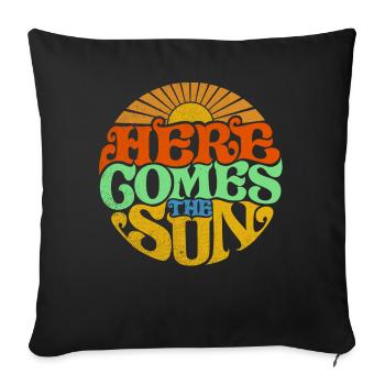 Here comes the sun, retro 70s - Sofa pillowcase 17,3'' x 17,3'' (45 x 45 cm) - black - Front