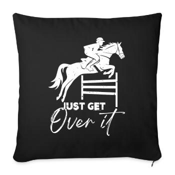 Horse, horses, girls and horses - Sofa pillowcase 17,3'' x 17,3'' (45 x 45 cm) - black - Front