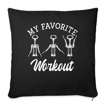 Wine lovers, wine drinking wine - Sofa pillowcase 17,3'' x 17,3'' (45 x 45 cm) - black - Front