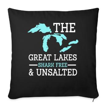 The Great Lakes, Us Lake - Sofa pillowcase 17,3'' x 17,3'' (45 x 45 cm) - black - Front