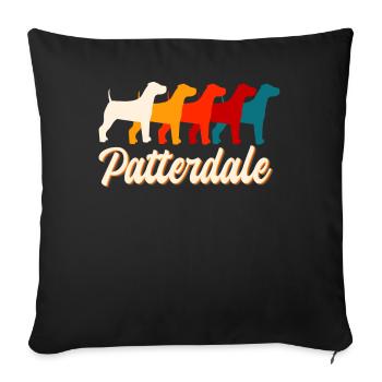 Patterdale, dog lover - Sofa pillowcase 17,3'' x 17,3'' (45 x 45 cm) - black - Front