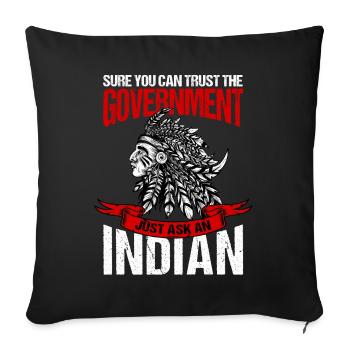 Trust the government - Sofa pillowcase 17,3'' x 17,3'' (45 x 45 cm) - black - Front