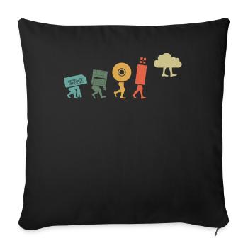 Cloud Computing, Programmeur Nerd - Housse de coussin décorative 45 x 45 cm - noir - Devant