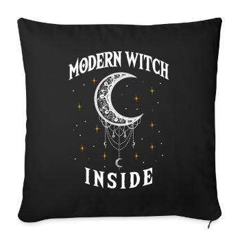Modern Witch Inside, Witchcraft Wiccan - Sofa pillowcase 17,3'' x 17,3'' (45 x 45 cm) - black - Front