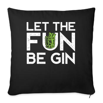 Buveur de gin, que le plaisir soit le gin - Housse de coussin décorative 45 x 45 cm - noir - Devant