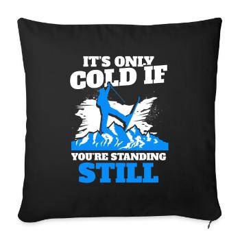 Skiing Ski skiers - Sofa pillowcase 17,3'' x 17,3'' (45 x 45 cm) - black - Front