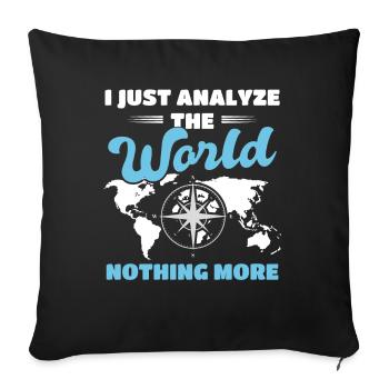 Map Map Plan Cartography - Sofa pillowcase 17,3'' x 17,3'' (45 x 45 cm) - black - Front