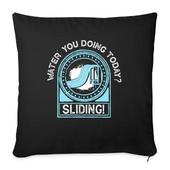 Swimming pool Waterslide Outdoor pool Slides - Sofa pillowcase 17,3'' x 17,3'' (45 x 45 cm) - black - Front