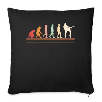 Guitariste Evolution, guitariste - Housse de coussin décorative 45 x 45 cm - noir - Devant