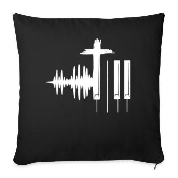Christian Pianist, Jesus Music - Sofa pillowcase 17,3'' x 17,3'' (45 x 45 cm) - black - Front