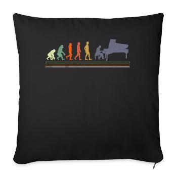 Pianiste Evolution Musicien - Housse de coussin décorative 45 x 45 cm - noir - Devant