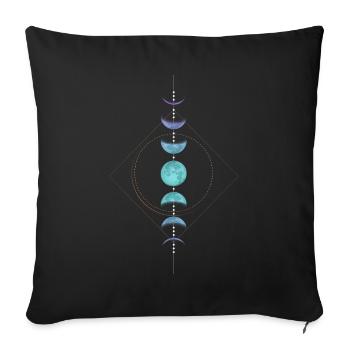 Moon Phase Totem Tarot - Sofa pillowcase 17,3'' x 17,3'' (45 x 45 cm) - black - Front