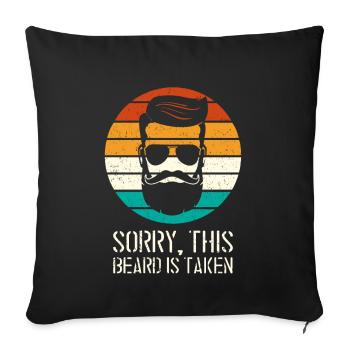 Désolé Cette barbe est prise homme Valentin - Housse de coussin décorative 45 x 45 cm - noir - Devant