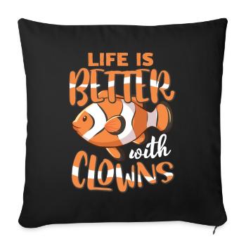 Aquarium d’eau salée Aquarium - Housse de coussin décorative 45 x 45 cm - noir - Devant