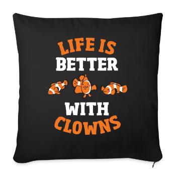 Aquarium d’eau salée Aquarium - Housse de coussin décorative 45 x 45 cm - noir - Devant