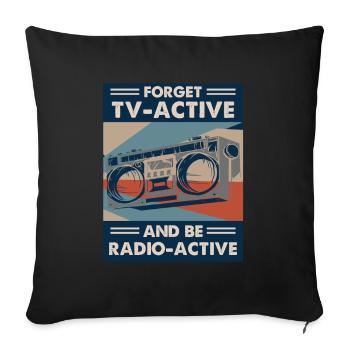 Radio Broadcasting Rundfunk - Sofa pillowcase 17,3'' x 17,3'' (45 x 45 cm) - black - Front