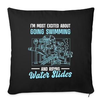 Waterslide Swimming pool Outdoor pool Slides - Sofa pillowcase 17,3'' x 17,3'' (45 x 45 cm) - black - Front