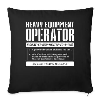 Excavator driver - Sofa pillowcase 17,3'' x 17,3'' (45 x 45 cm) - black - Front