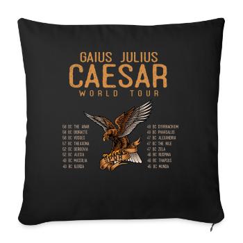 Gaius Julius Caesar World Tour, Ancient Romans - Sofa pillowcase 17,3'' x 17,3'' (45 x 45 cm) - black - Front