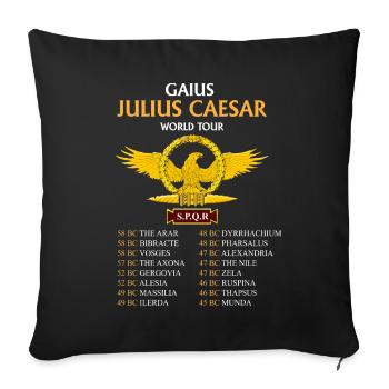 Gaius Julius Caesar World Tour, Ancient Romans - Sofa pillowcase 17,3'' x 17,3'' (45 x 45 cm) - black - Front