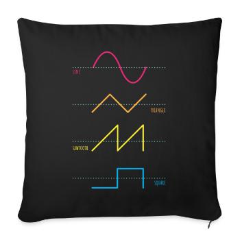 Synthesizer Audiowaves Analog Digital - Sofa pillowcase 17,3'' x 17,3'' (45 x 45 cm) - black - Front