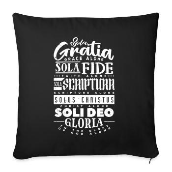 Sola Scriptura Citation chrétienne protestante - Housse de coussin décorative 45 x 45 cm - noir - Devant