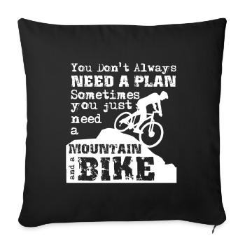 Downhill Mountainbike Nur ein Berg Und Ein Bike - Sofakissenbezug 45 x 45 cm - Schwarz - Vorne