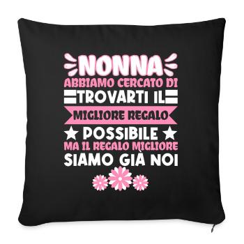 Nonna Festa della Mamma migliore Nonna del mondo - Sofakissenbezug 45 x 45 cm - Schwarz - Vorne
