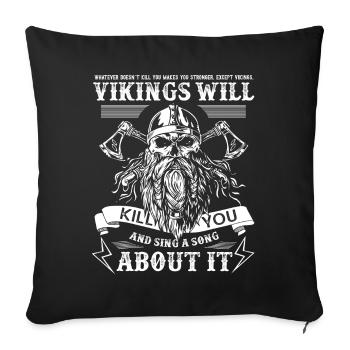 Wikinger Wikinger Nordmythologie - NORSE - Sofakissenbezug 45 x 45 cm - Schwarz - Vorne