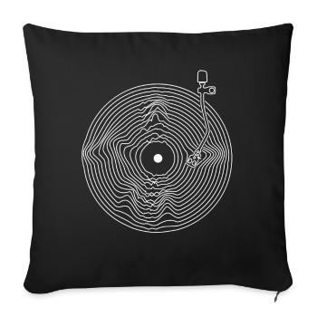 Vinyl Draws Audiophile Music Record - Sofa pillowcase 17,3'' x 17,3'' (45 x 45 cm) - black - Front