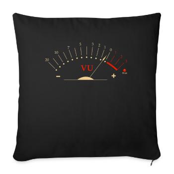 VU Meter, Audiophile HiFi Musiker - Sofakissenbezug 45 x 45 cm - Schwarz - Vorne