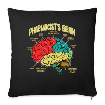 Pharmacist Brain Pharmacist Technician - Sofa pillowcase 17,3'' x 17,3'' (45 x 45 cm) - black - Front
