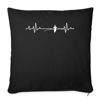 Rowing Heartbet, Équipe d’aviron, Rameurs - Housse de coussin décorative 45 x 45 cm - noir - Devant