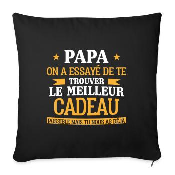 Papa Fête des pères Idée cadeau Meilleur père du - Sofakissenbezug 45 x 45 cm - Schwarz - Vorne