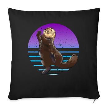 Otter Retro - Sofa pillowcase 17,3'' x 17,3'' (45 x 45 cm) - black - Front