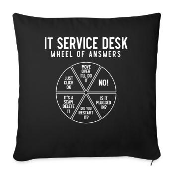 IT Service Desk Wheel of Answers - Sofa pillowcase 17,3'' x 17,3'' (45 x 45 cm) - black - Front