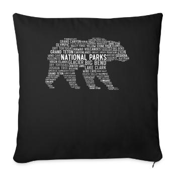U.S. National Parks, Bear National Park - Sofa pillowcase 17,3'' x 17,3'' (45 x 45 cm) - black - Front