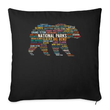U.S. National Parks, Bear National Park - Sofa pillowcase 17,3'' x 17,3'' (45 x 45 cm) - black - Front