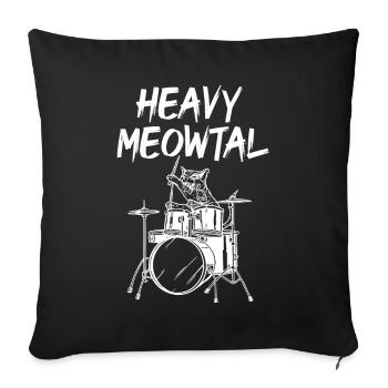 Heavy Meowtal Batteur Chat - Housse de coussin décorative 45 x 45 cm - noir - Devant