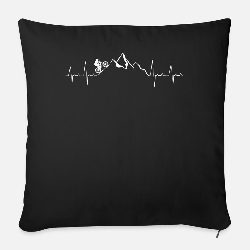 MTB, Mountainbiker Mountainbike - Sofakissenbezug 45 x 45 cm - Schwarz