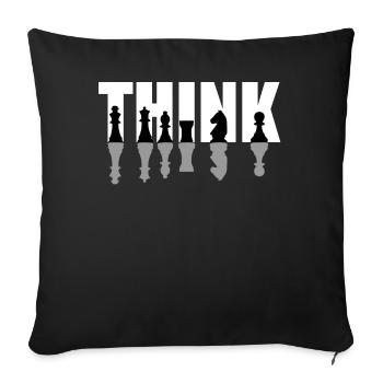 Chess player, chess game US flag - Sofa pillowcase 17,3'' x 17,3'' (45 x 45 cm) - black - Front