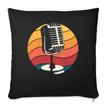 Microphone, Comedian, Stand-Up Comedy - Sofa pillowcase 17,3'' x 17,3'' (45 x 45 cm) - black - Front