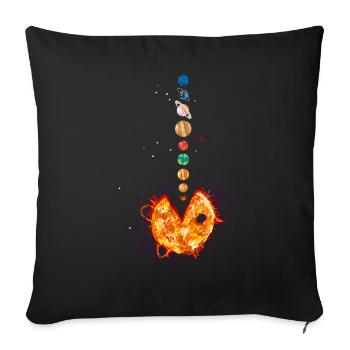 Solar System, Solar Planets, Astrology - Sofa pillowcase 17,3'' x 17,3'' (45 x 45 cm) - black - Front