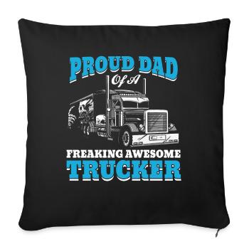 Trucker Dad Trucking Lkw-Fahrer Vater - Sofakissenbezug 45 x 45 cm - Schwarz - Vorne