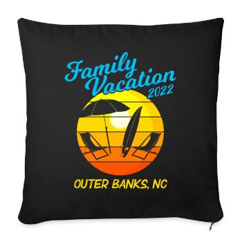 North Carolina Beach Family Vacation 2022 Outer - Sofa pillowcase 17,3'' x 17,3'' (45 x 45 cm) - black - Front