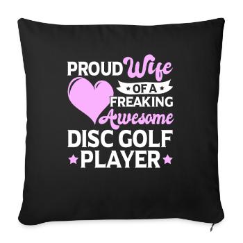 Entraîneur de golf Frisbee Lover Disc Golf Player - Housse de coussin décorative 45 x 45 cm - noir - Devant