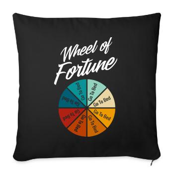 Wheel of Fortune, Go to Bed - Sofa pillowcase 17,3'' x 17,3'' (45 x 45 cm) - black - Front