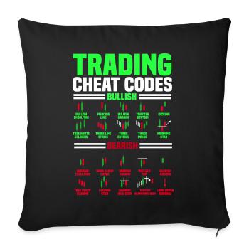 Trading, Trader, Exchange, Crypto - Sofa pillowcase 17,3'' x 17,3'' (45 x 45 cm) - black - Front
