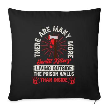 Serial Killer Horror Movie - Sofa pillowcase 17,3'' x 17,3'' (45 x 45 cm) - black - Front